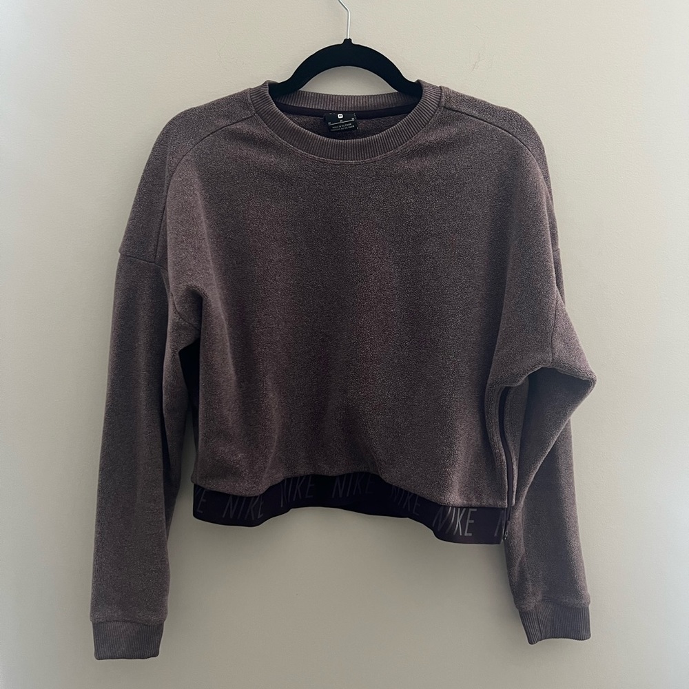 Nike Purple Fleece Cropped Sweatshirt
